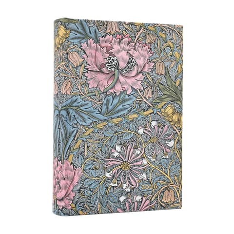 Paperblanks 2026 Kalendermärkmik Morris Pink Honeysuckle