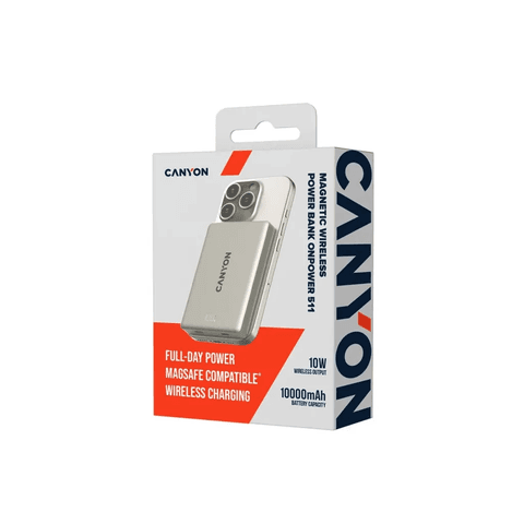Canyon Magneetiline Juhtmevaba Akupank OnPower 511 10000mAh, Hall