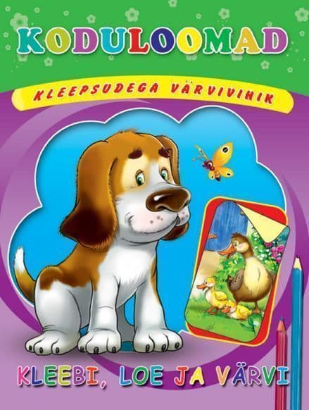 Koduloomad. Kleebi, loe ja värvi