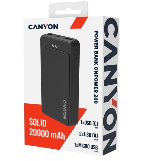 Canyon Akupank OnPower 200, 20000 mAh, Must