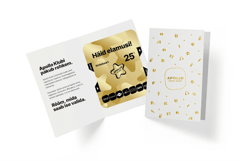 Apollo Klubi Kinkekaart 25 €, Pidulikus ümbrises