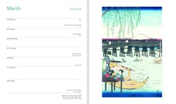 Kalendermärkmik Japanese Woodblocks 2027 Desk Diary Planner - Week to View, Illustrated Throughout