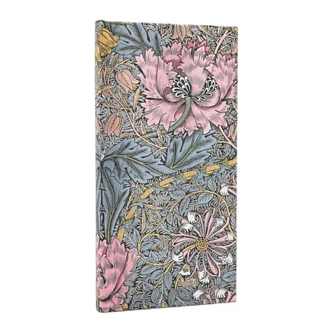 Paperblanks 2026 Kalendermärkmik Morris Pink Slim Hor