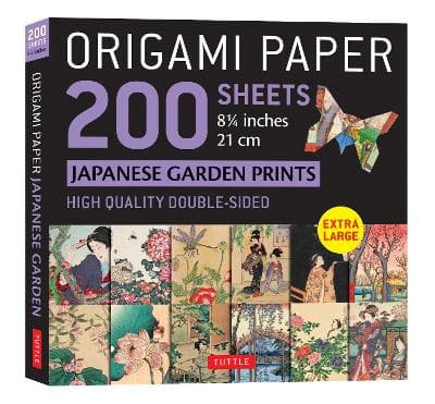Origami Paper 200 sheets Japanese Garden Prints 8 1/4" 21cm: Double Sided Origami Sheets With 12 Different Prints (Instructions for 6 Projects Included)