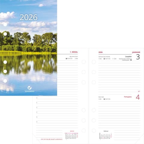 2026 Kalendermärkmik Time-master A6 sisu, päev