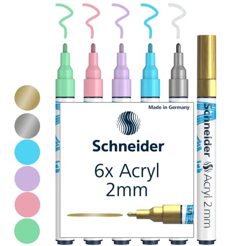 Akrüülmarker Schneider Paint-It 310 2mm assortii, 6 tk pakis