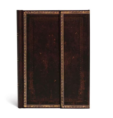 Paperblanks märkmik Old Leather Black Moroccan Midi Lined