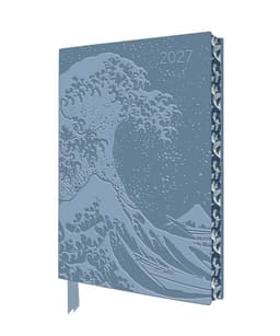 Kalendermärkmik Katsushika Hokusai: The Great Wave 2027 Artisan Art Vegan Leather Diary Planner - Page to View with Notes