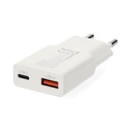 Toalaadija Nedis USB-C + USB-A, 20W, QuickCharge, valge