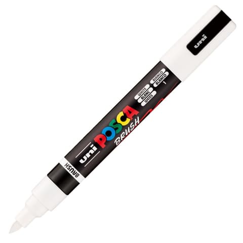 uni POSCA marker PC-5BR, pintselots, valge