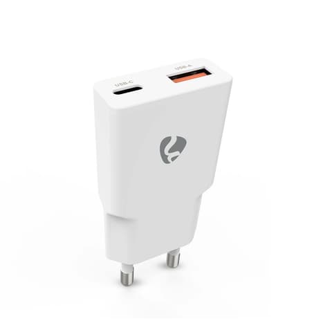 Nedis Toalaadija USB-C + USB-A, 30W, QuickCharge, Valge