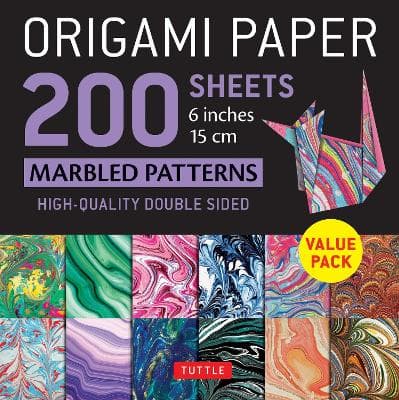 Origami Paper 200 sheets Marbled Patterns 6" (15 cm): Tuttle Origami Paper: Double Sided Origami Sheets Printed with 12 Different Patterns (Instructions for 6 Projects Included)
