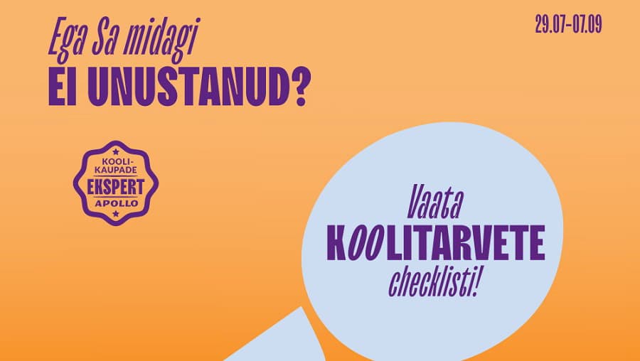 Vaata koolitarvete nimekirja!