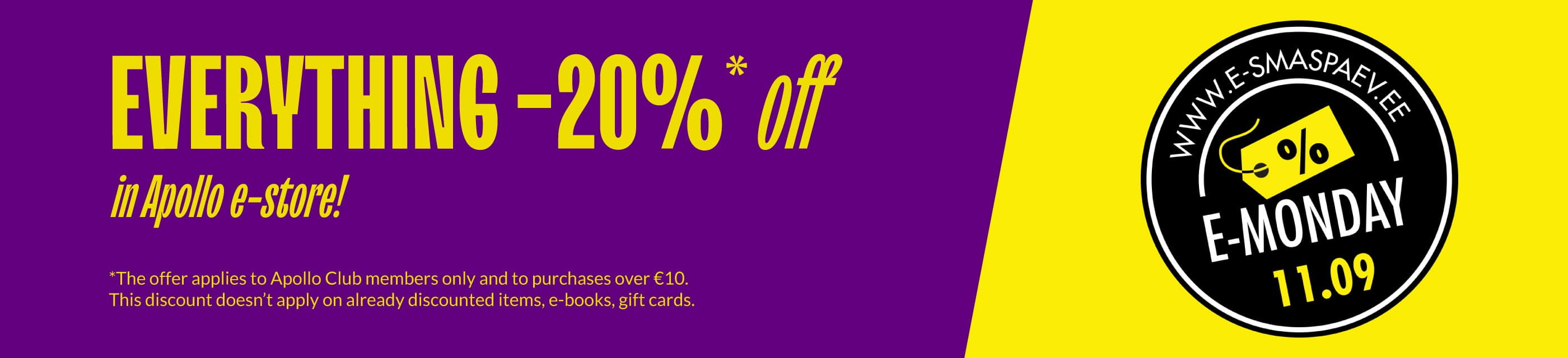 e-esmaspäev soodushinnad Apollo e-poes